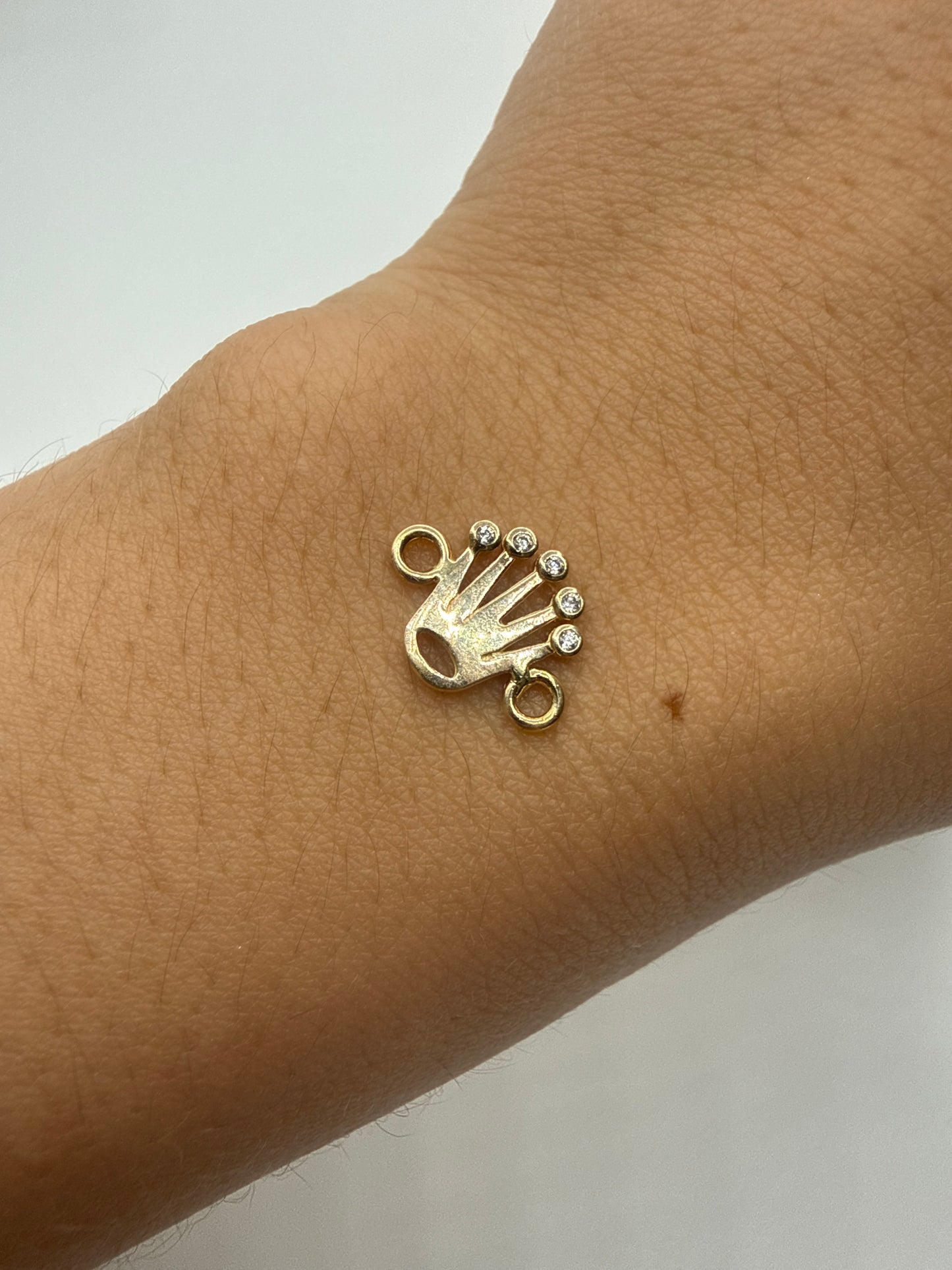 Herraje RX Circon Blanco Oro amarillo 18k 0,74 Gr / 1 Cm