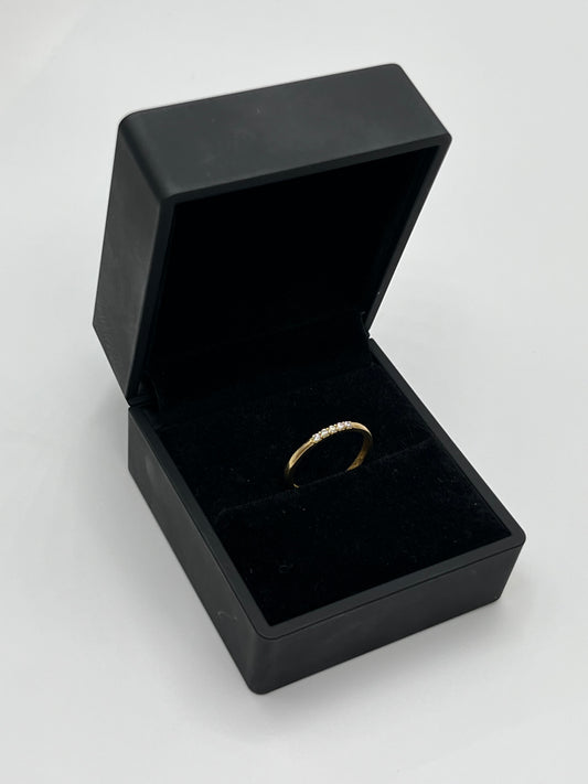 Anillo circon blanco Oro amarillo 18k / Talla 6 1/2 / 1,25 Gr / 1,60 mm