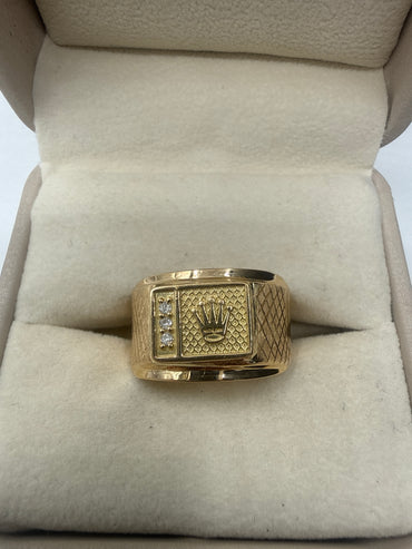 Anillo RX Circon Blanco Oro amarillo 18k / Talla 12 1/4 / 3,84 Gr / 13,20 mm