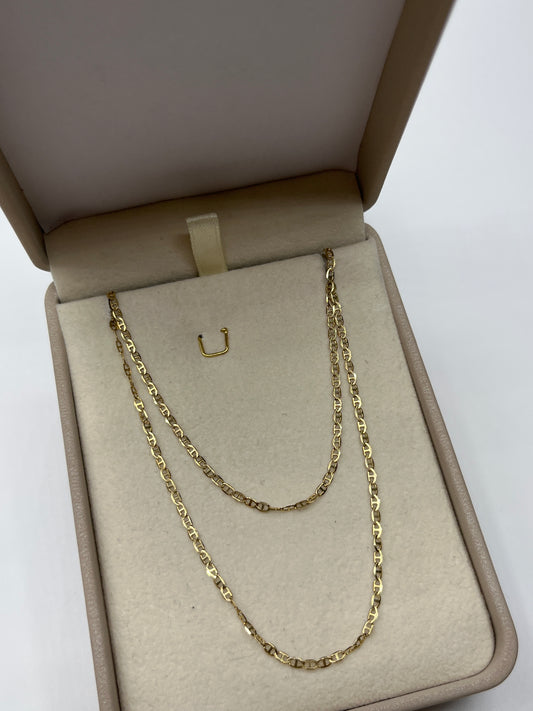 Cadena Plana Oro amarillo 18k 3,50 Gr / 2 mm / 65 Cm