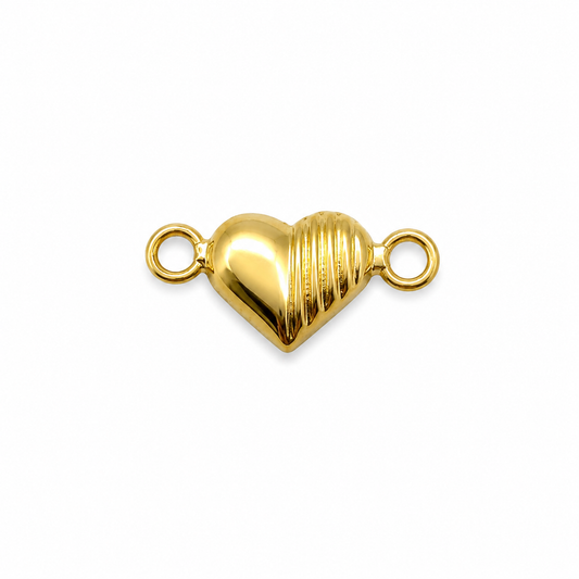 Herraje Corazon Liso Rayado Oro amarillo 18k 0,20 Gr / 0,6 Cm