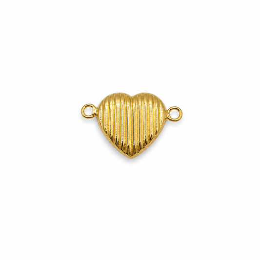 Herraje Corazon Rayado Oro amarillo 18k 0,59 Gr / 1,3 Cm