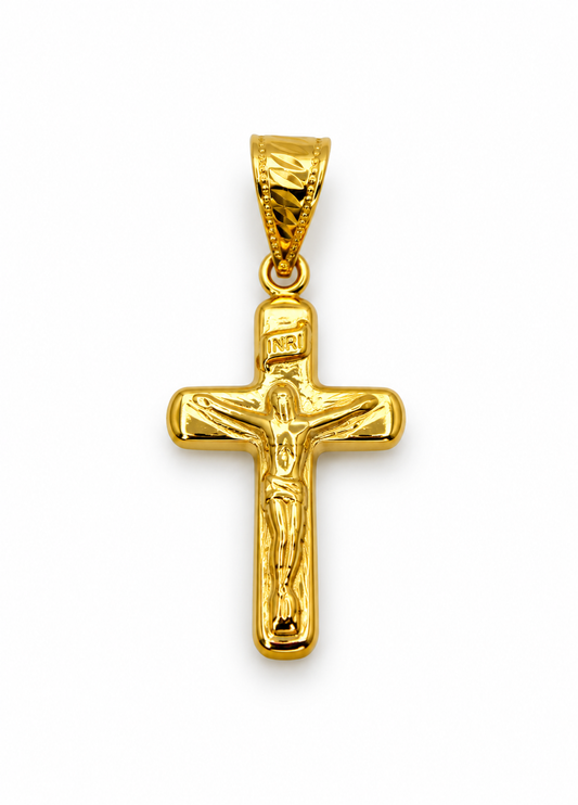Herraje Cruz Cristo Oro amarillo 18k 0,40 Gr / 1,6 Cm