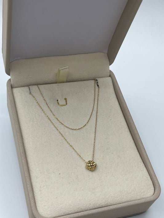 Cadena It trebol eslabon Oro amarillo 18k +3 / 1,42 Gr / 6 mm / 45 Cm