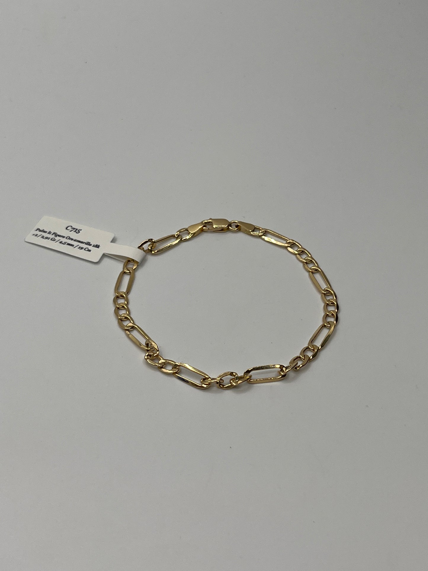 Pulso It Figaro Oro amarillo 18k +2 / 2,91 Gr / 4,5 mm / 19 Cm