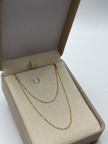 Cadena It Singapur Oro amarillo 18k +3 / 1,04 Gr / 0,60 mm / 45 Cm