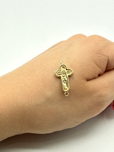 Herraje Cruz Rostro Cristo Oro amarillo 18k 0,49 Gr / 1,8 Cm
