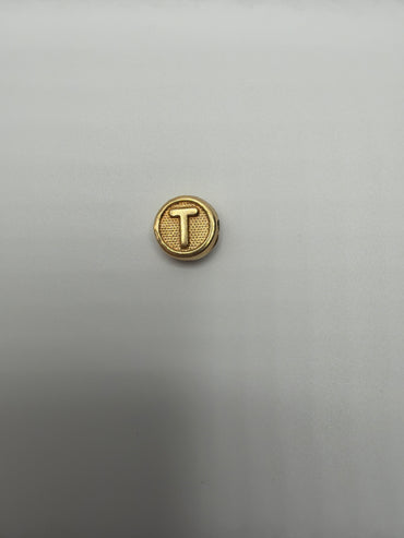 Herraje Letra T Oro amarillo 18k 0,37 Gr / 1 Cm