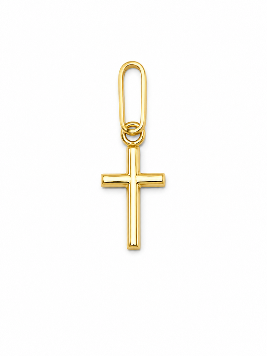Dije Cruz Lisa Oro amarillo 18k 0,21 Gr / 5 mm / 1,1 Cm