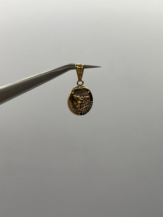 Dije Arcangel San Miguel Oro amarillo 18k 0,66 Gr / 10 mm / 1,5 Cm