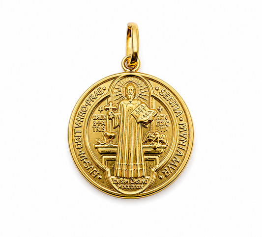 Dije San Benito Oro amarillo 18k 1,80 Gr / 18 mm / 1,8 Cm