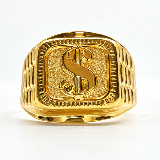 Anillo Signo Peso Oro amarillo 18k / Talla 10 1/2 / 3,06 Gr / 15,30 mm
