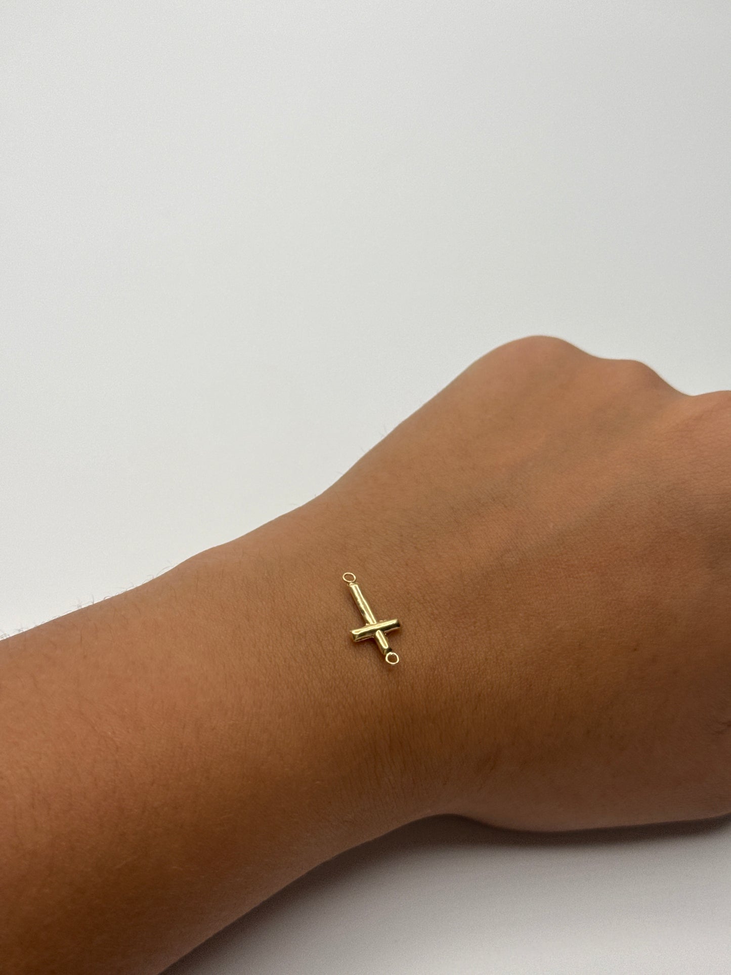 Herraje Cruz Lisa Oro amarillo 18k 0,21 Gr / 1,7 Cm