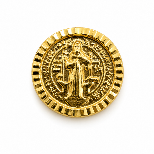 Herraje San Benito Diamantado Oro amarillo 18k 0,32 Gr / 0,8 Cm