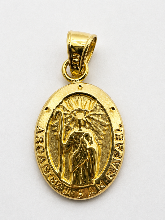 Dije Arcangel Rafael Oro amarillo 18k 0,58 Gr / 10 mm / 1,5 Cm