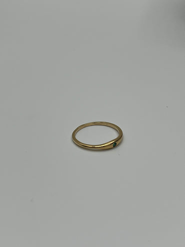 Anillo circon verde Oro amarillo 18k / Talla 5 3/4 / 1,13 Gr / 2,62 mm