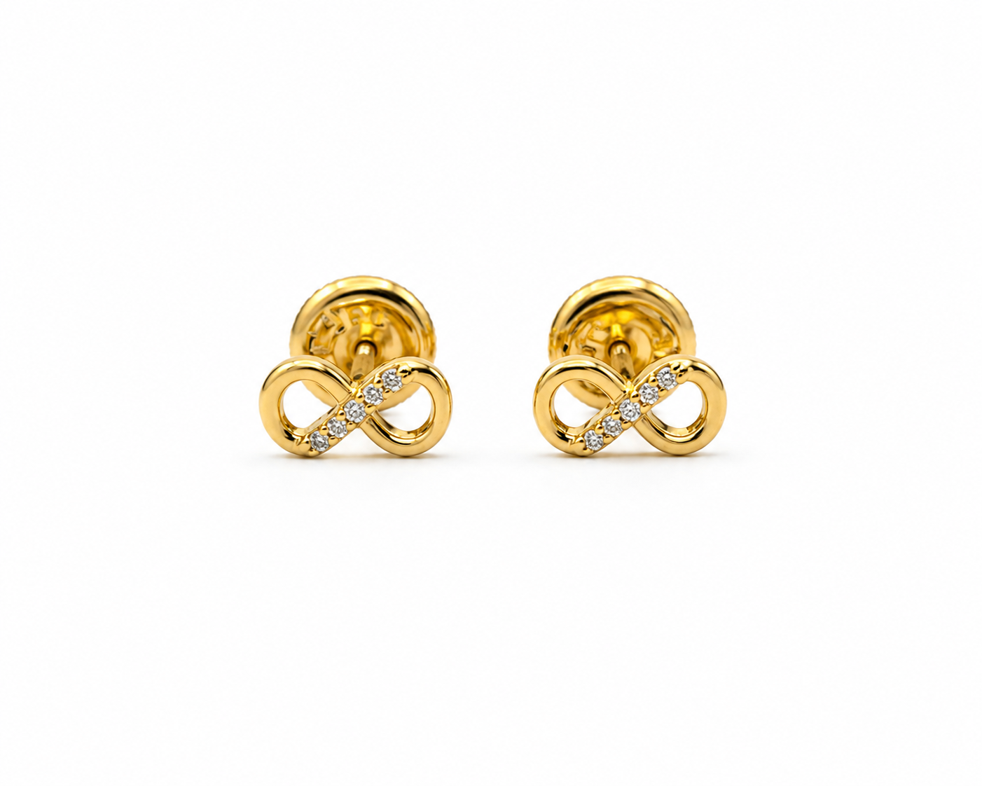 Topos Infinito Circon Blanco Oro amarillo 18k 0,78 Gr / 7,30 mm