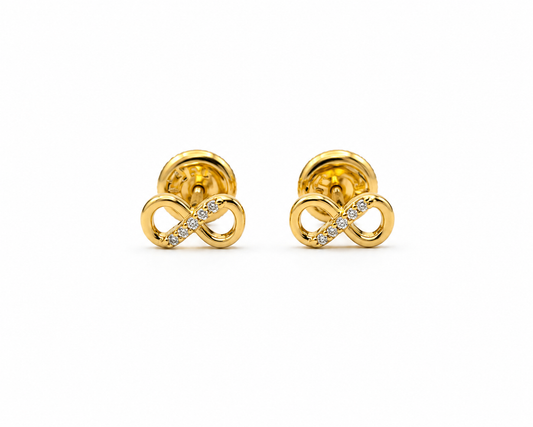 Topos Infinito Circon Blanco Oro amarillo 18k 0,78 Gr / 7,30 mm