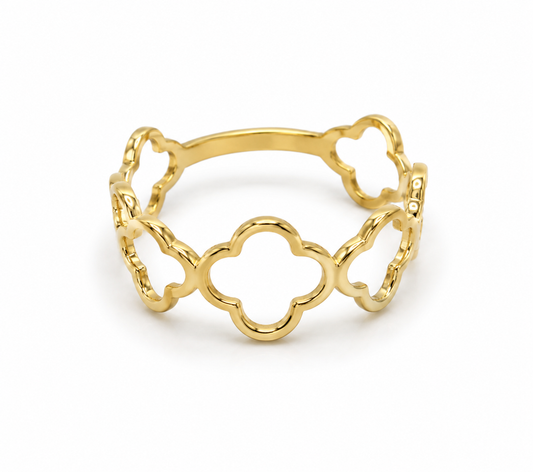 Anillo trebol Oro amarillo 18k / Talla 5 3/4 / 1,04 Gr / 7,15 mm