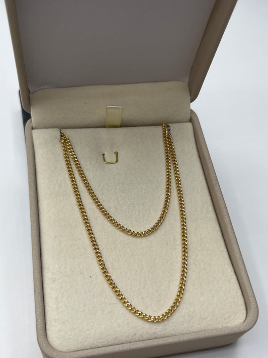 Cadena It Mini Cubana Oro amarillo 18k +2 / 3,60 Gr / 2,3 mm / 60 Cm