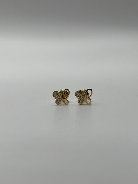 Topos Mariposa Circon Blanco Oro amarillo 18k 0,89 Gr / 7,53 mm