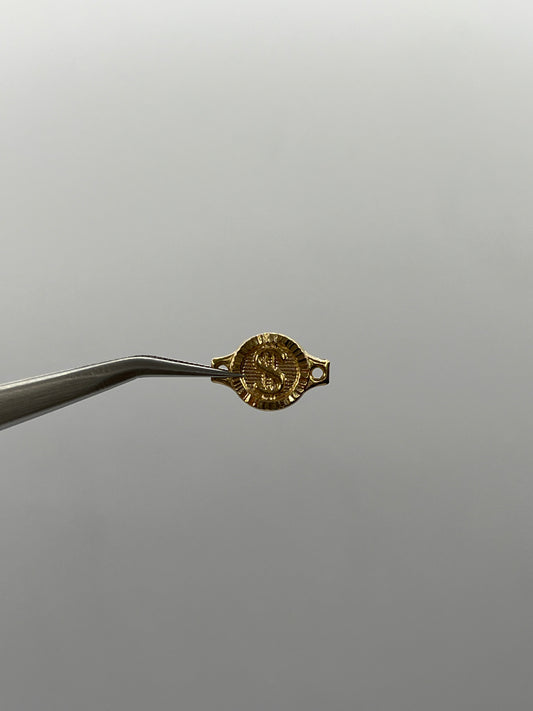 Herraje signo peso Oro amarillo 18k 0,62 Gr / 0,90 Cm