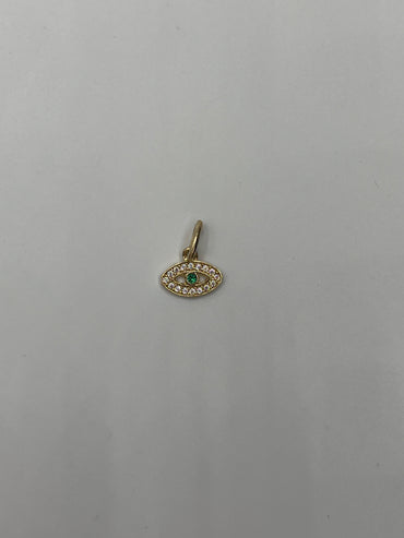 Dije ojo turco Oro amarillo 18k 0,81 Gr / 8,60 mm / 1 Cm