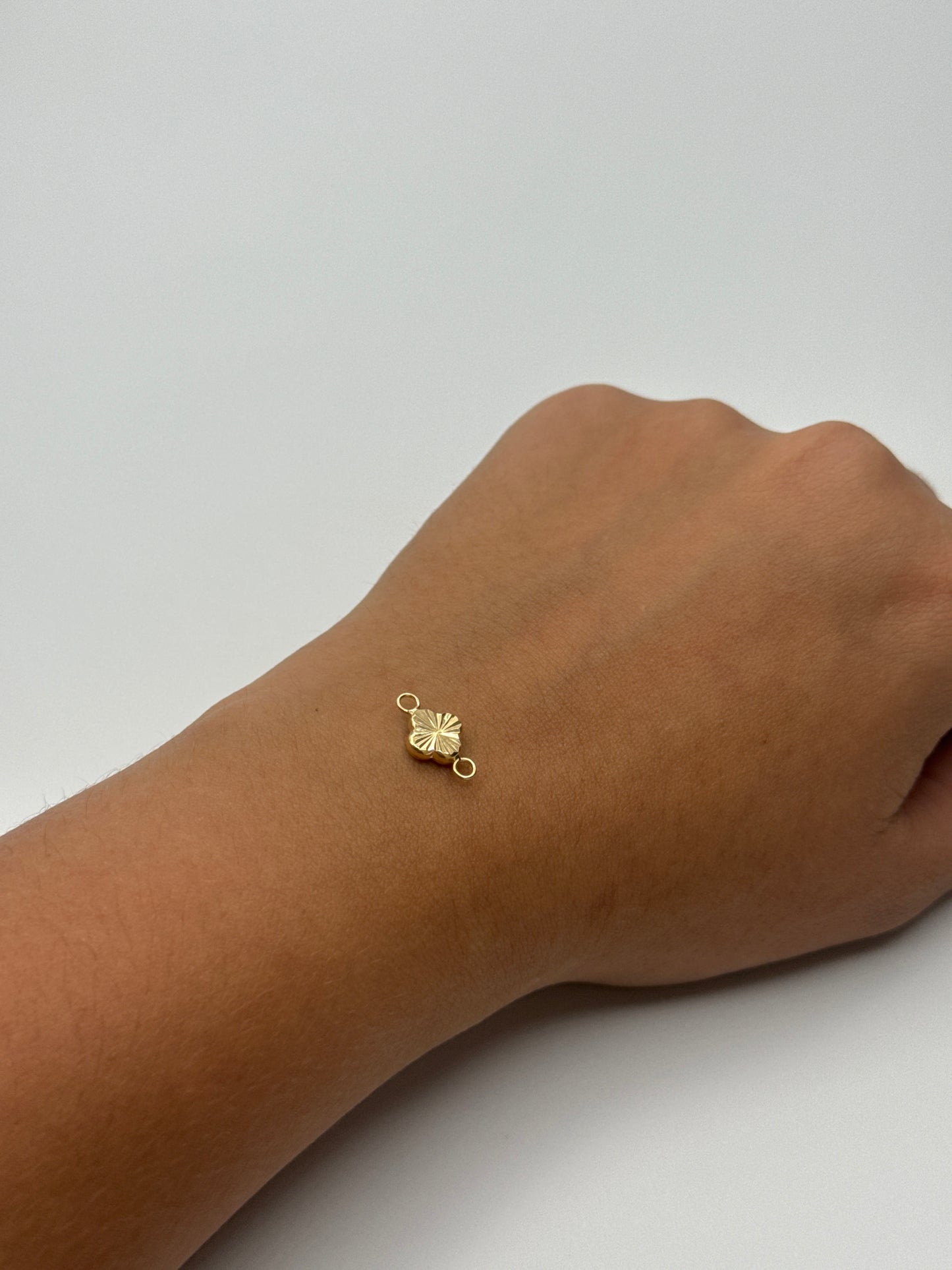 Herraje trebol diamantado Oro amarillo 18k 0,36 Gr / 0,8 Cm