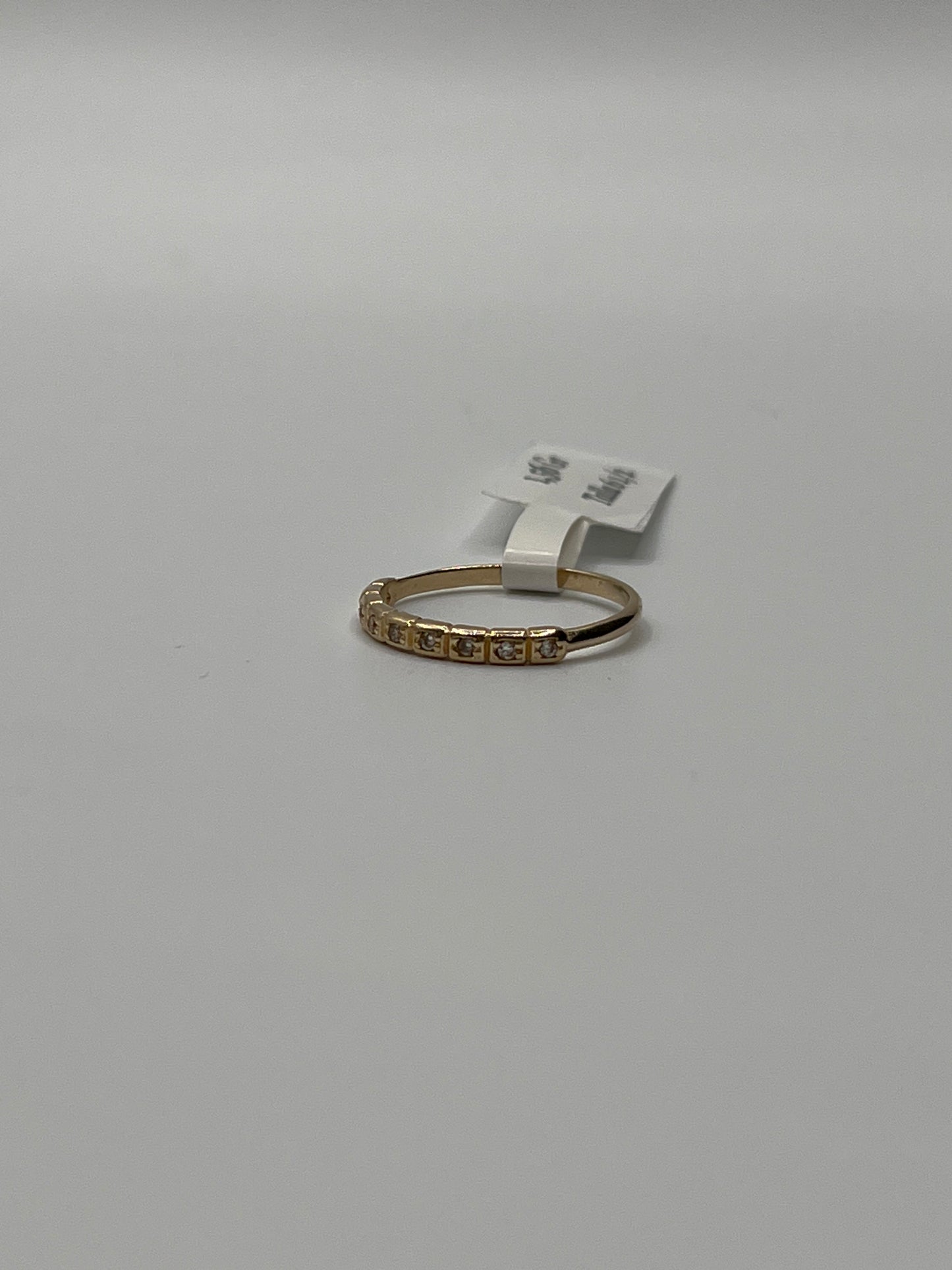 Anillo Circon Blanco Oro amarillo 18k / Talla 6 1/2 / 1,56 Gr / 2,30 mm