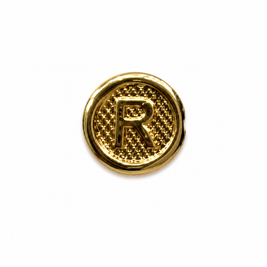 Herraje Letra R Oro amarillo 18k 0,36 Gr / 1 Cm