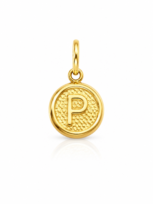 Dije letra P Oro amarillo 18k 0,45 Gr / 10 mm / 1,1 Cm