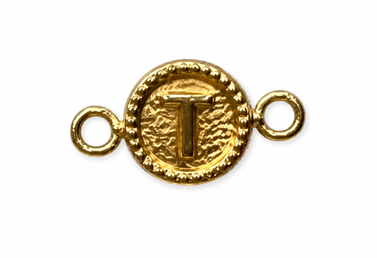 Herraje Letra T Oro amarillo 18k 0,43 Gr / 0,8 Cm
