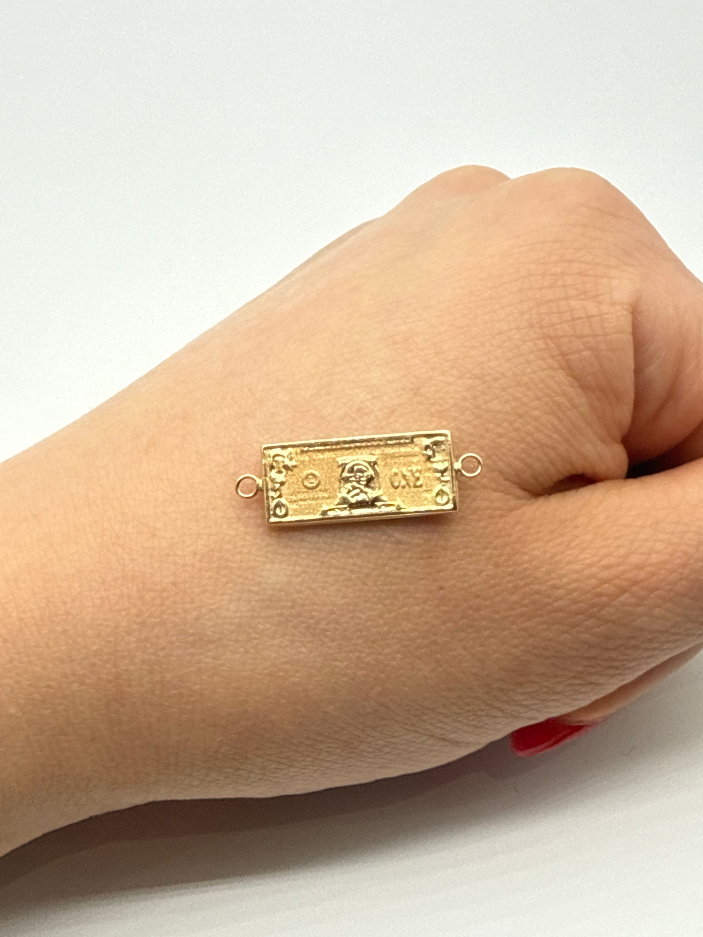Herraje Dolar Mate Oro amarillo 18k 0,85 Gr / 0,8 Cm