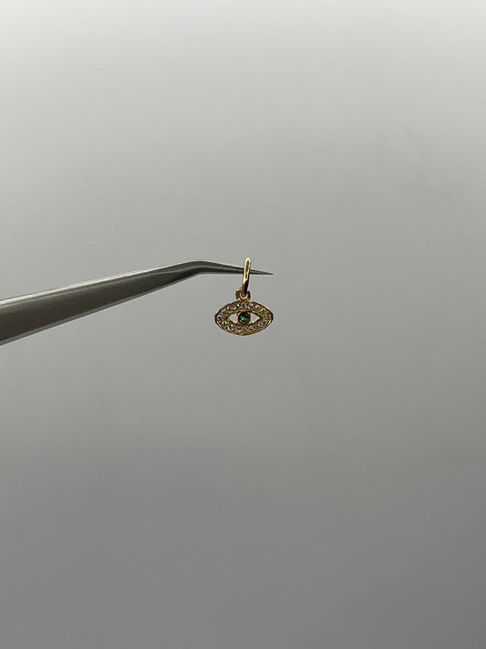 Dije ojo turco Oro amarillo 18k 0,81 Gr / 8,60 mm / 1 Cm