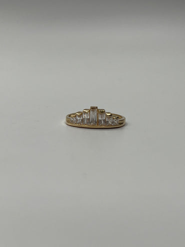 Anillo Circon Blanco Oro amarillo 18k / Talla 5 3/4 / 2,20 Gr / 6,50 mm