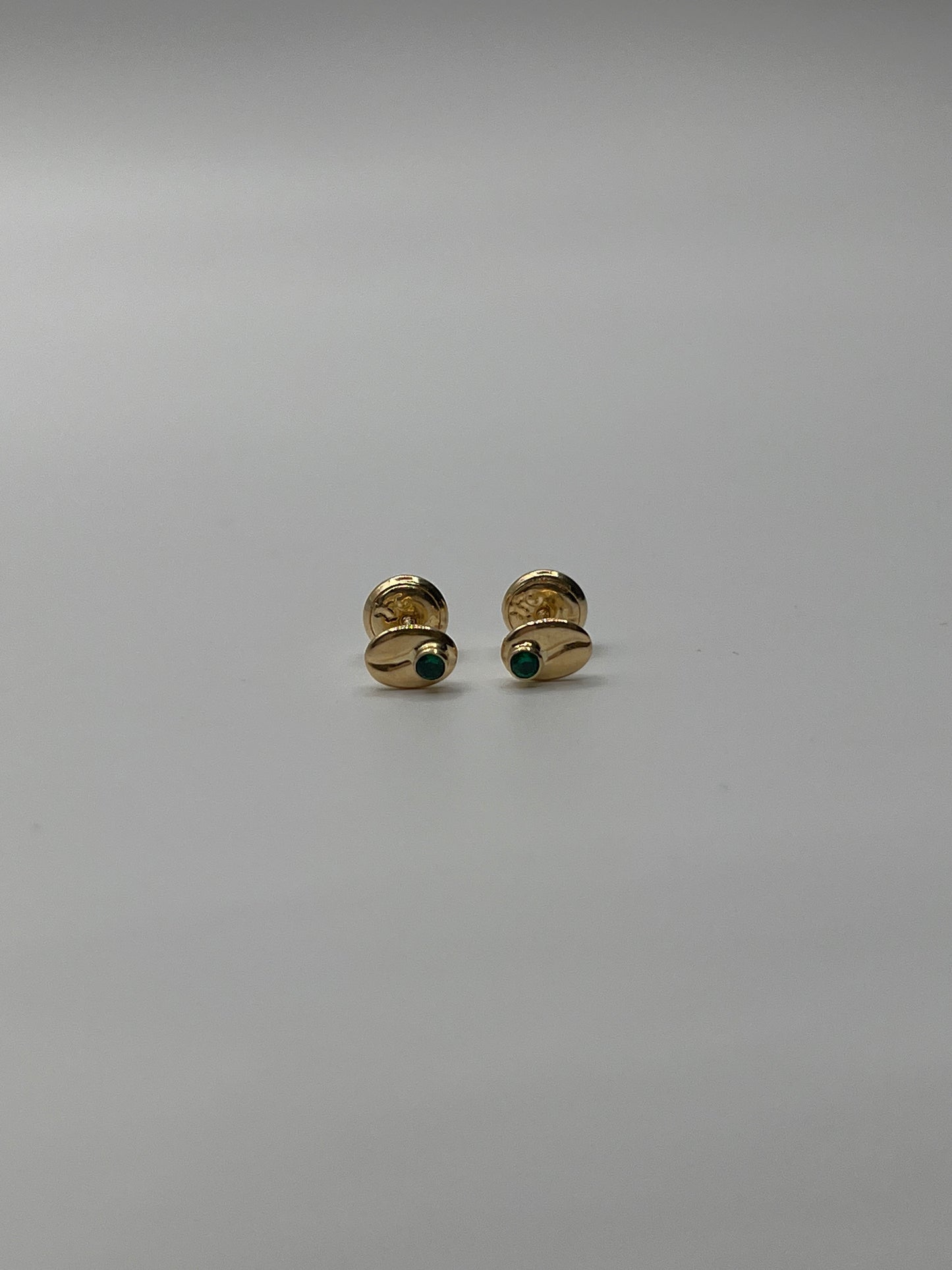 Topos Cafe Circon Verde Oro amarillo 18k 0,62 Gr / 4,3 mm