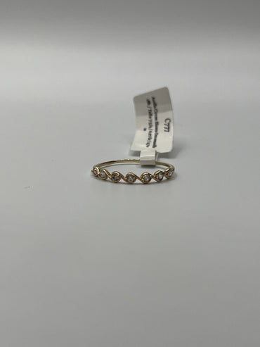Anillo Circon Blanco Oro amarillo 18k / Talla 7 3/4 / 0,97 Gr / 2,7 mm