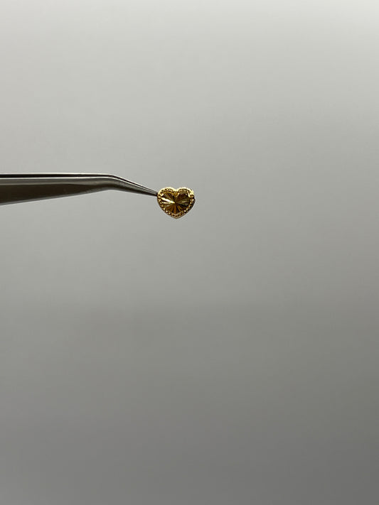 Herraje Corazon Diamantado Oro amarillo 18k 0,19 Gr / 0,8 Cm