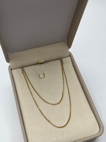 Cadena It Mini Franco Oro amarillo y Oro blanco 18k +3 / 1,8 Gr / 1 mm / 45 Cm
