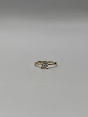 Anillo Compromiso Circon Blanco Oro amarillo 18k / Talla 4 3/4 / 1,04 Gr / 5,20 mm