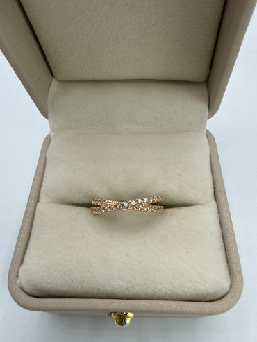 Anillo Circon Blanco Oro amarillo 18k / Talla 7 1/2 / 2,65 Gr / 4 mm