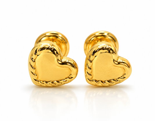 Topos Corazon Plano Diamantado Oro amarillo 18k 0,65 Gr / 7,2 mm