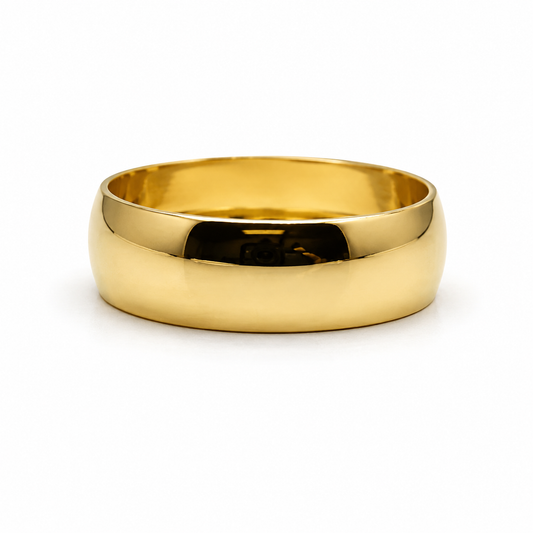 Anillo Liso Oro amarillo 18k / Talla 10 1/2 / 2,16 Gr / 6,10 mm
