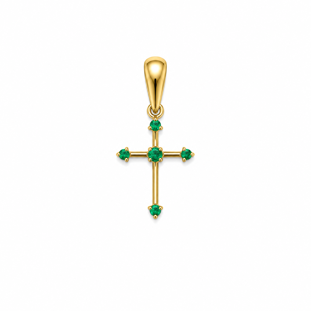 Dije cruz esmeralda oro amarillo 18k / 0.54gr (joya)