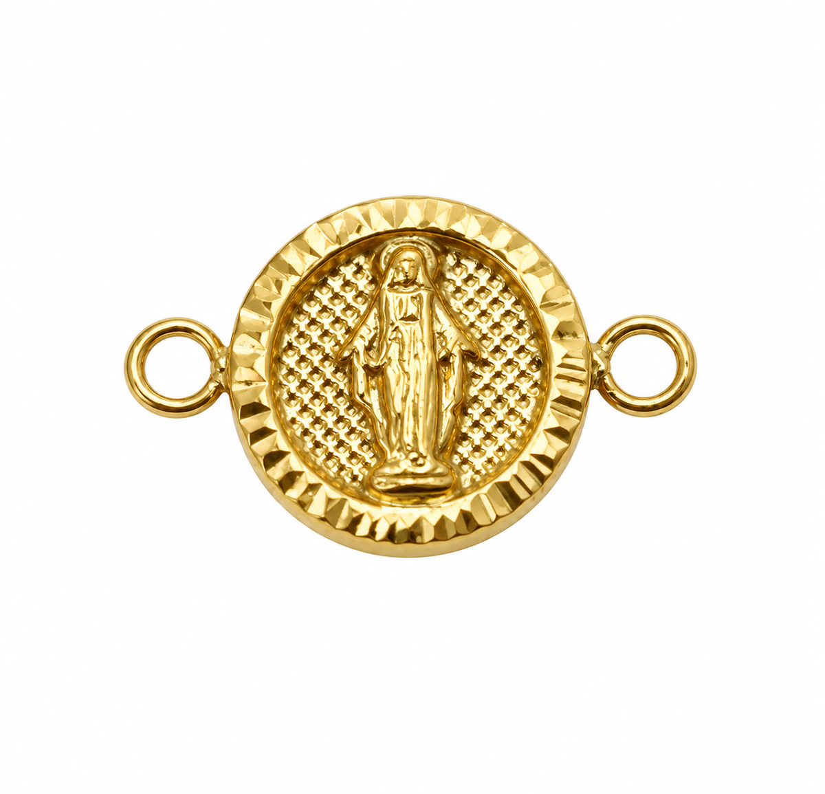 Herraje Virgen Milagrosa Diamantada Oro amarillo 18k 1,00 Gr / 14,2 Cm