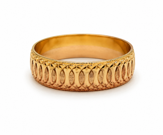 Anillo Rayado Oro amarillo 18k / Talla 6 1/2 / 3,41 Gr / 6 mm