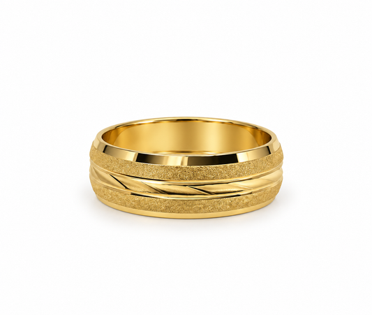 Anillo Rayado Oro amarillo 18k / Talla 6 / 1,26 Gr / 6,10 mm