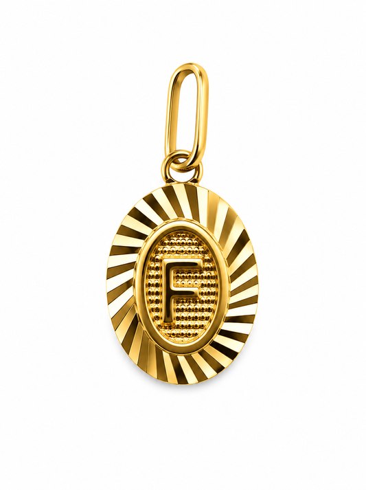 Dije Letra F Oro amarillo 18k 0,46 Gr / 7,50 mm / 1,2 Cm