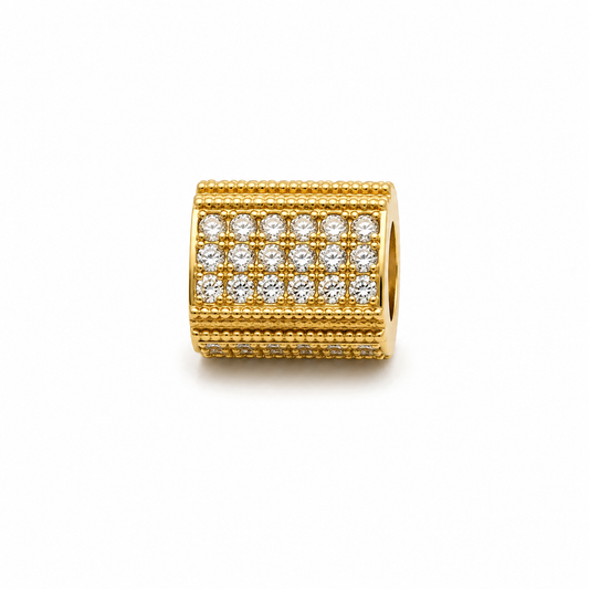 Herraje Cuadro Circon Blanco Oro amarillo 18k +2 / 1,49 Gr / 0,7 cm