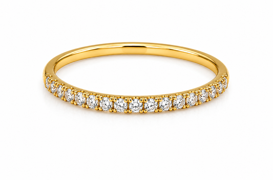 Anillo Churumbela Circon Blanco Oro amarillo 18k / Talla 7 1/2 / 1,36 Gr / 1,6 mm